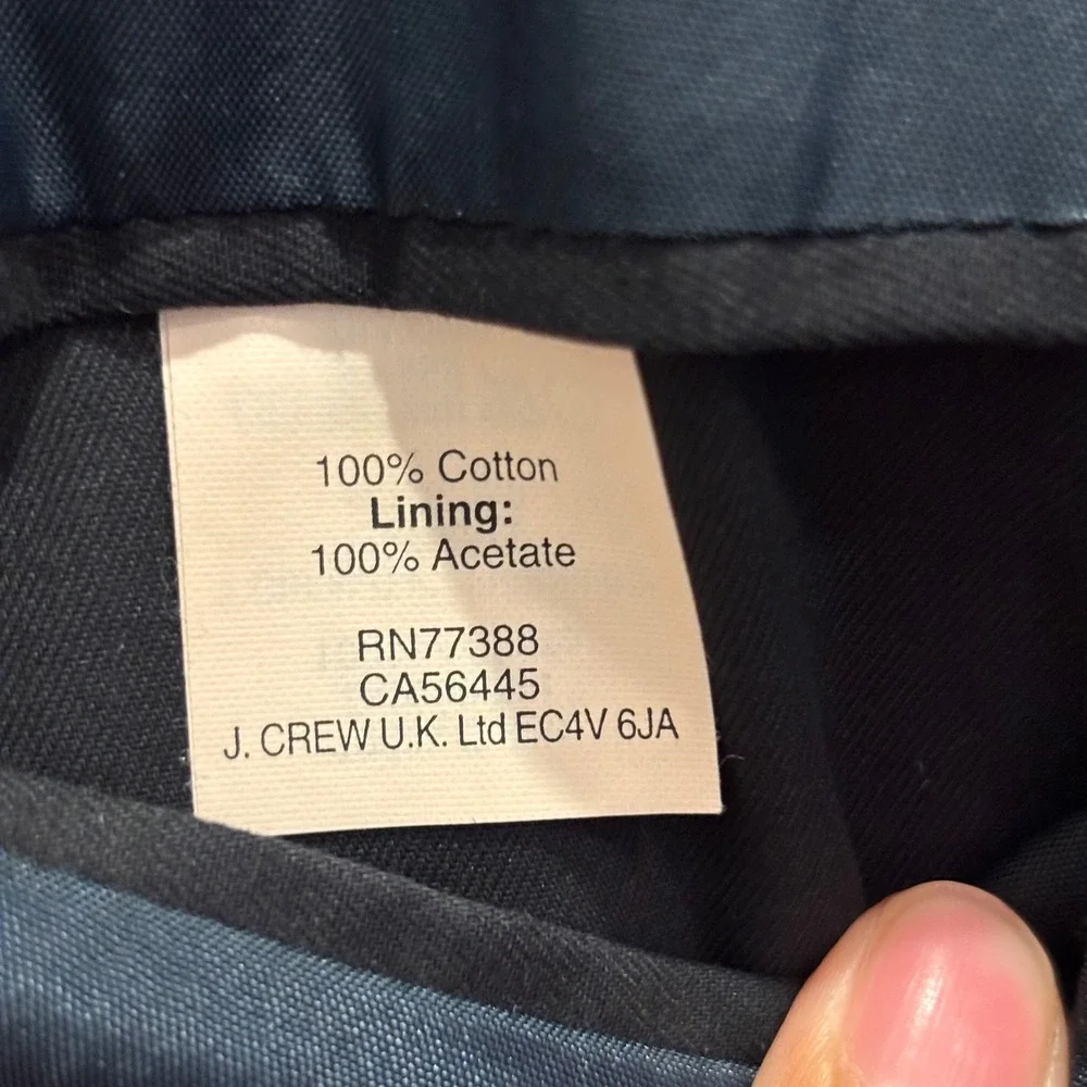 J. Crew Thompson Mens 42R Navy Blue Cotton Two Button Blazer Suit Jacket